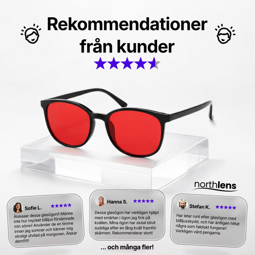 NorthLens™ - Unisex Blåljus Glasögon med Röda Linser